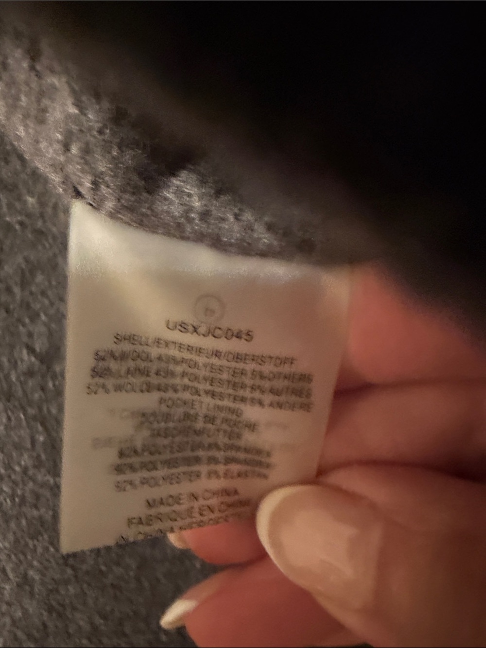 Universal Standard Black Double-Breasted Pea Coat with Gray Contrast Collar - Picture 6 of 8
